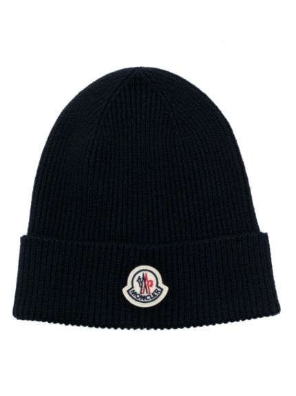 Moncler Logo Black Beanie