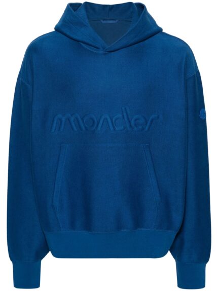 logo-embossed terry-cloth hoodie